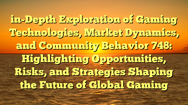 in-Depth Exploration of Gaming Technologies, Market Dynamics, and Community Behavior 748: Highlighting Opportunities, Risks, and Strategies Shaping the Future of Global Gaming
