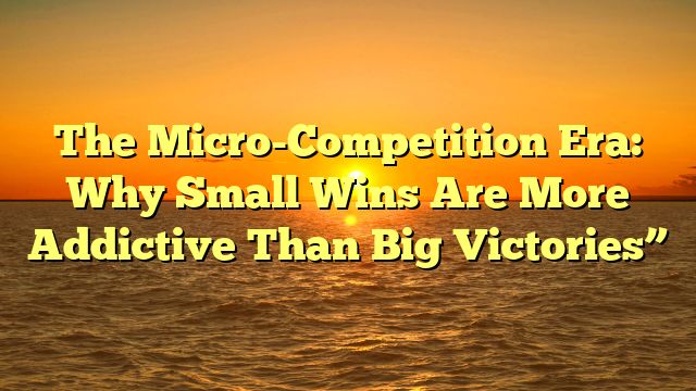 The Micro-Competition Era: Why Small Wins Are More Addictive Than Big Victories”